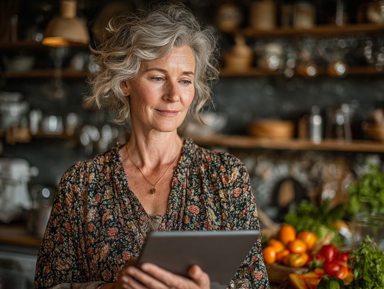 Сім'я планує здорове харчування за столом з продуктами